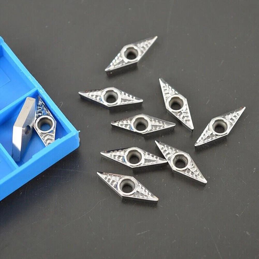 10 шт. VCGT110304-AK Вставки для токарной обработки с ЧПУ Твердосплавные вставки для обработки стальных/алюминиевых деталей Инструменты для прерывистого/непрерывного резания