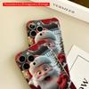 2DFlat Santa Peeking Through Red Tear, Gift Box Inside All inclusive film hard phone case, compatible with iPhone 18 Pro Max 17 16 15 14 13 12 11