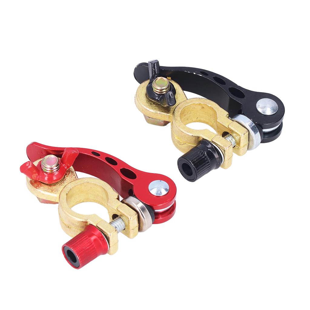 2pcs Copper Battery Terminal Clamp Connectors Quick Release Disconnect for Car