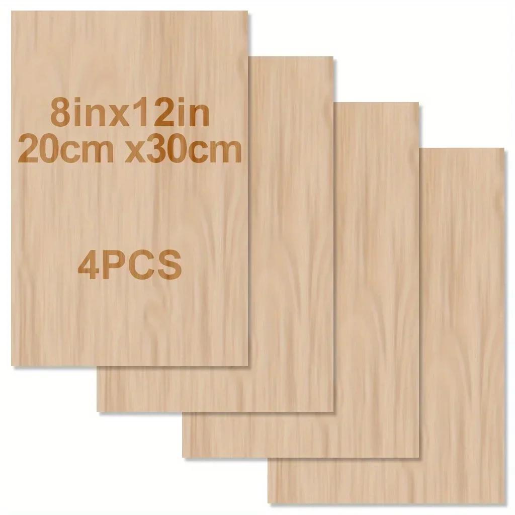 4pcs/8pcs/12pcs Wood Sheets For Crafts -12x8in/20*30cm - 2mm Thick Plywood Sheets With Smooth Surfaces Squares Wood Boards For L