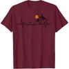 Heartbeat with Tropical Palm Trees Beach Island and Dolphin T-Shirt