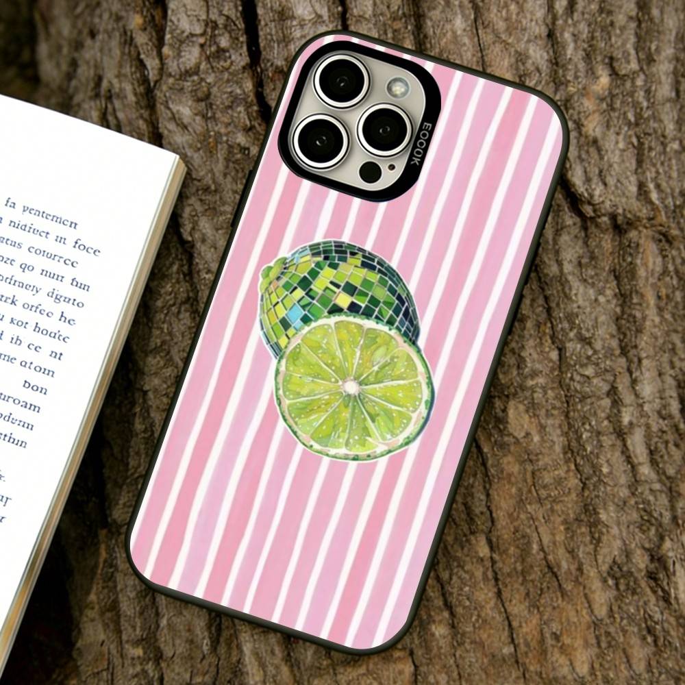 Чехол для телефона с рисунком "Лимонная прохлада в полоску" для iPhone 17, 16, 15, 14, 13, 12, 11 Plus, Pro Max, XS, Цветной Посеребренный Внутренний Чехол