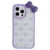For iPhone 15 Pro Max Case Epoxy Design TPU+PC Phone Back Cover with Bow,Rhinestone Decor