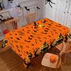 Halloween Tablecloth Orange Black Horror Ghost Table Cover Happy for Trick or Treat Theme Home Decoration