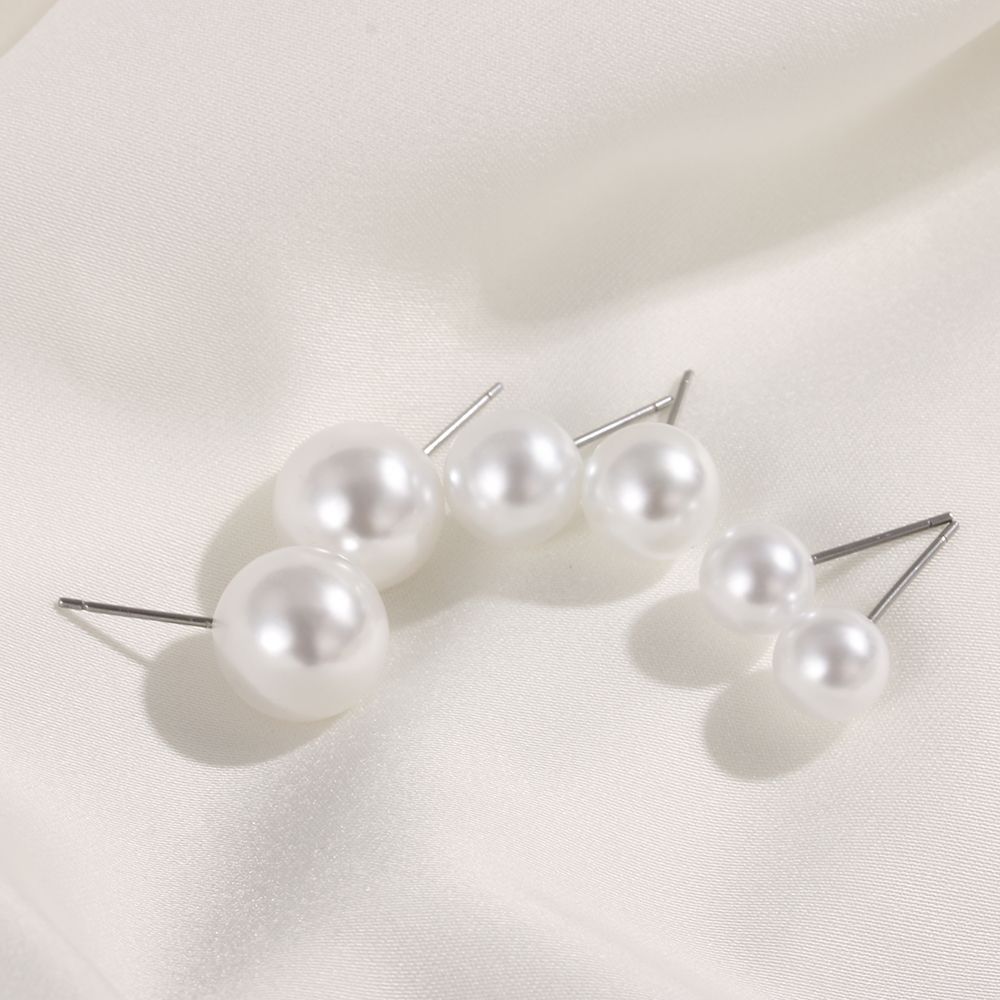 Round Shape Round Ball Earrings 4mm 5mm 6mm 8mm 10mm 12mm Ear Stud New Pearl Earrings Women
