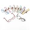 Colorful Toy Small Eyeglass Metal Frame Miniature Eyewear Doll Glasses Round-Shaped Clear Lens