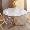 Transparent Table Protector Tablecloth Lock Edge Round Waterproof Oil Resistant PVC Cover Stain Proof Wipeable Room Decorative
