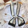Luxury Design Women Summer Long Silk Scarf Hair Headband Foulard Skinny Bag Scarves Neckerchief Lady Shirt Decorative Streamers