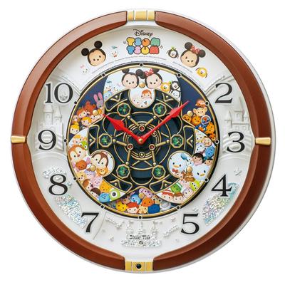 Часы настенные часы Karakuri часы радио часы персонаж Disney Tsum Tsum аналоговые FW588B