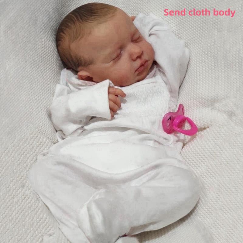 19-дюймовые готовые куклы Reborn Baby Sleeping LouLou уже окрашены целиком из силиконового винила или тканевого тела. Дополнительная кукла-эмуляция с волосами ручной работы. Детская игрушка.
