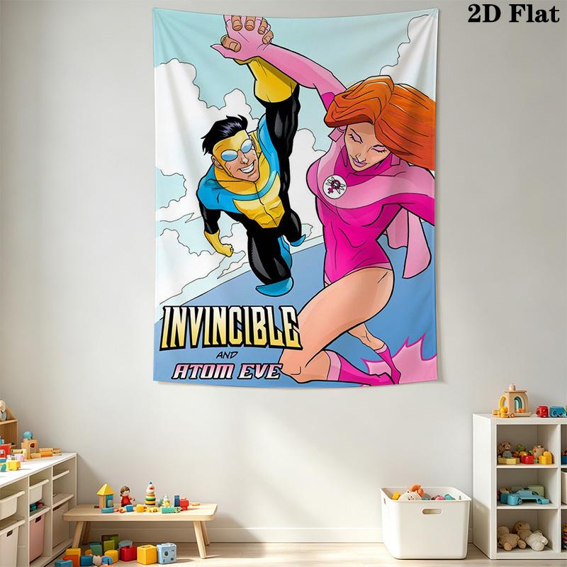 Invincible & Atom Eve Pattern Home Decor Tapestry, Wall Hanging, Decorative RV Wall Cloth.SGT0917091