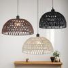 Плетеная люстра из ротанга, богемный подвесной светильник-глобус для гостиной, спальни, веранды, скандинавское плетеное светодиодное освещение