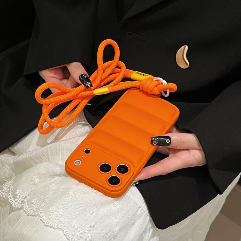 Сумка-кроссбоди Пуховик Силиконовый Мягкий Чехол для Телефона для IPhone Air 17 16 15 14 13 12 11 Pro Max XS 7 8 Plus Защитная Крышка для Камеры
