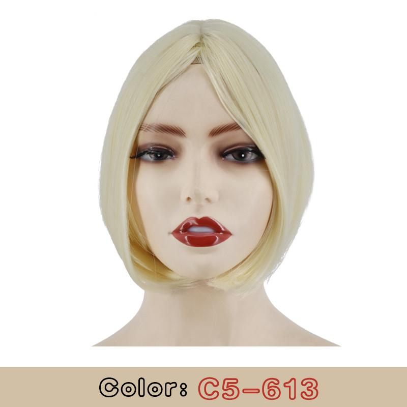 MISS WIG Синтетические короткие прямые парики для наращивания волос с челкой и 8-символьной челкой, парик на заколках для женщин для ежедневного использования