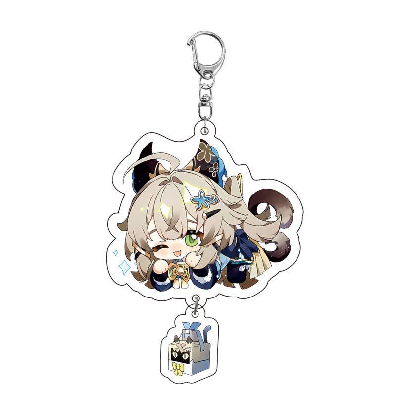Game Keychains Acrylic Figure School Bag Keychian Holder Key Ring For Children Girl Men Accessories
