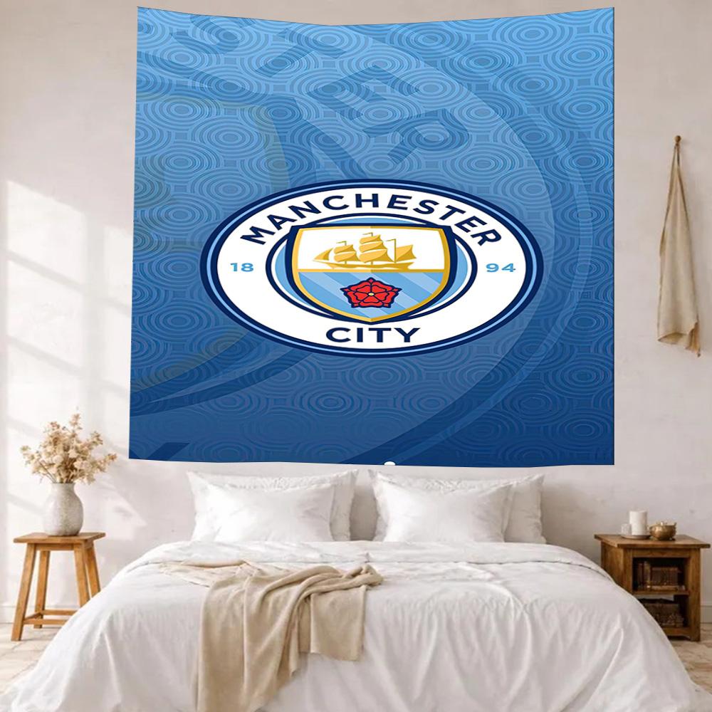 Manchester City Wall Decor Tapestry Art For Pet Memorial Birthdaywedding Party Backdrop Family Gift
