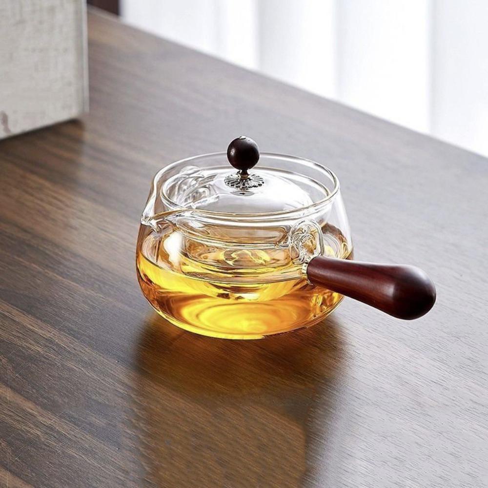 Heat Resistant 360 Degree Rotating Teapot Glass Brewing Teapot Multi-purpose Boiling Teapot  Home