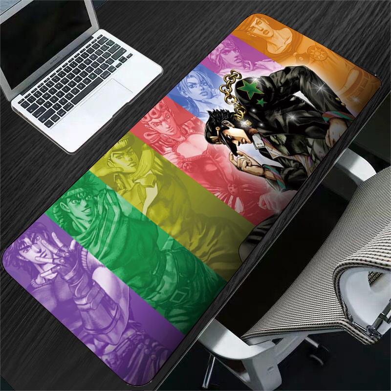 Большой игровой коврик для мыши 80x30 см с запирающимся краем, аниме, компьютерный резиновый коврик для мыши для JOJO Bizarre Adventure, 31,49 "x 11,81"