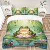 Frog Butterflies Pond Print 3Pcs Bedding Setduvet Cover With 2 Bedropillowcase Home Birthday Gift