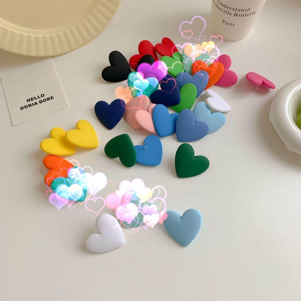 Fashion Creative Trendy Temperament Acrylic Vintage Heart Stud Earring 925 Sterling Silver