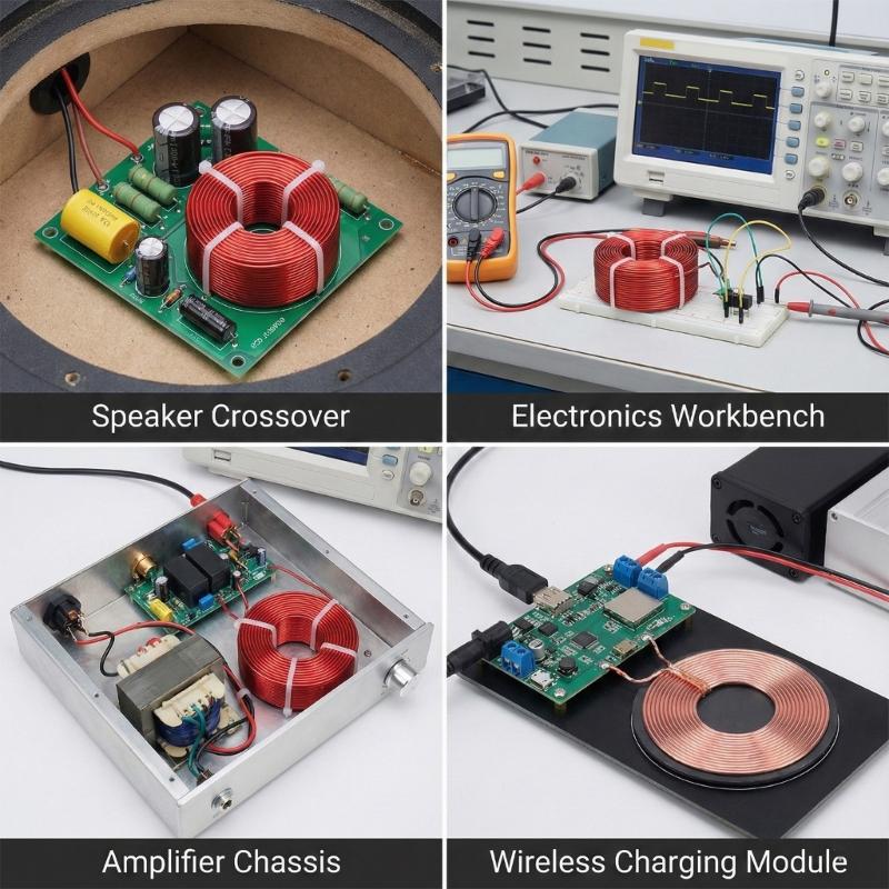 Precise Calibrated 1.0mm Air Cored Copper Inductor for Auditory Crossover Systems with ±5% Inductance Error Control