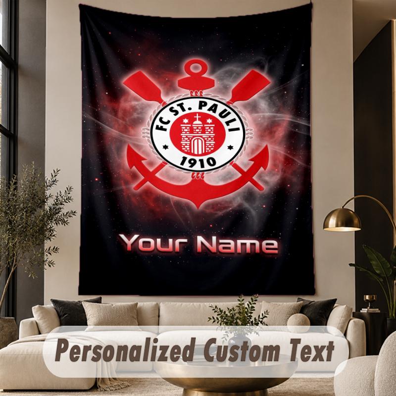 Custom Text Tapestry FC St. Pauli Print Wall Tapestry Indoor Living Room Wall Decor