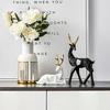 Simple Decorative Resin Animal Sculpture Geometric Deer Tabletop Decoration Crafts Home One Piece Statue Living Room Figurines