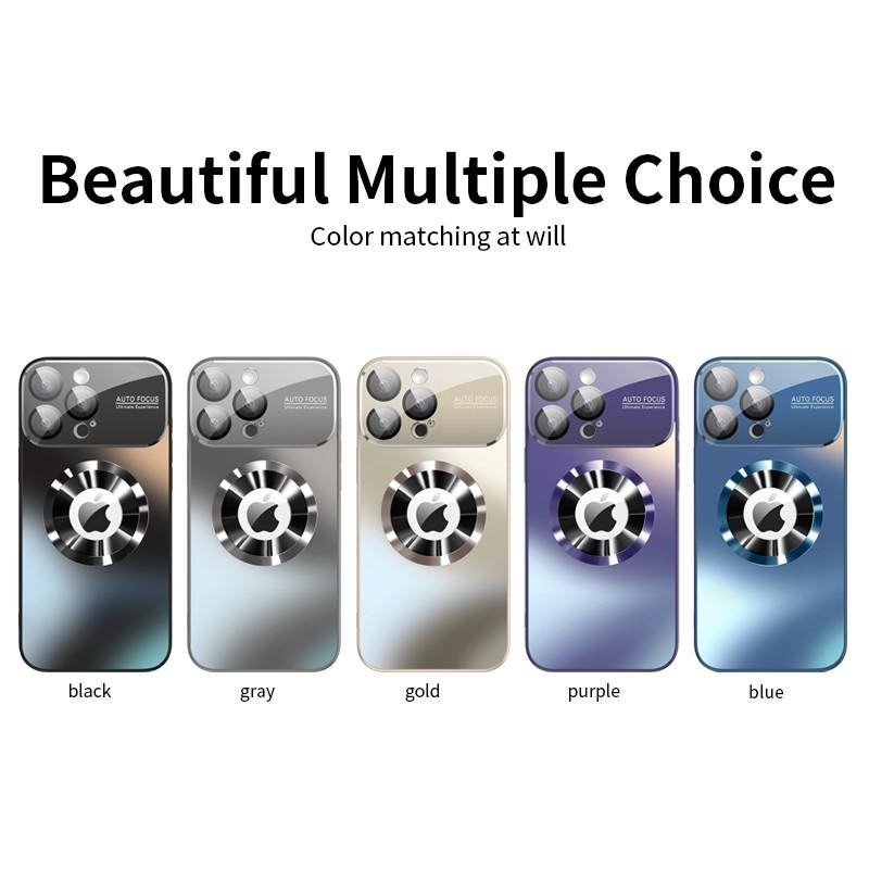 Luxury Glass Camera Lens For Magesafe Magnetic Wireless Charging Case For iPhone 16 15 13 14 11 12 Pro Max Plus Shockproof Cover