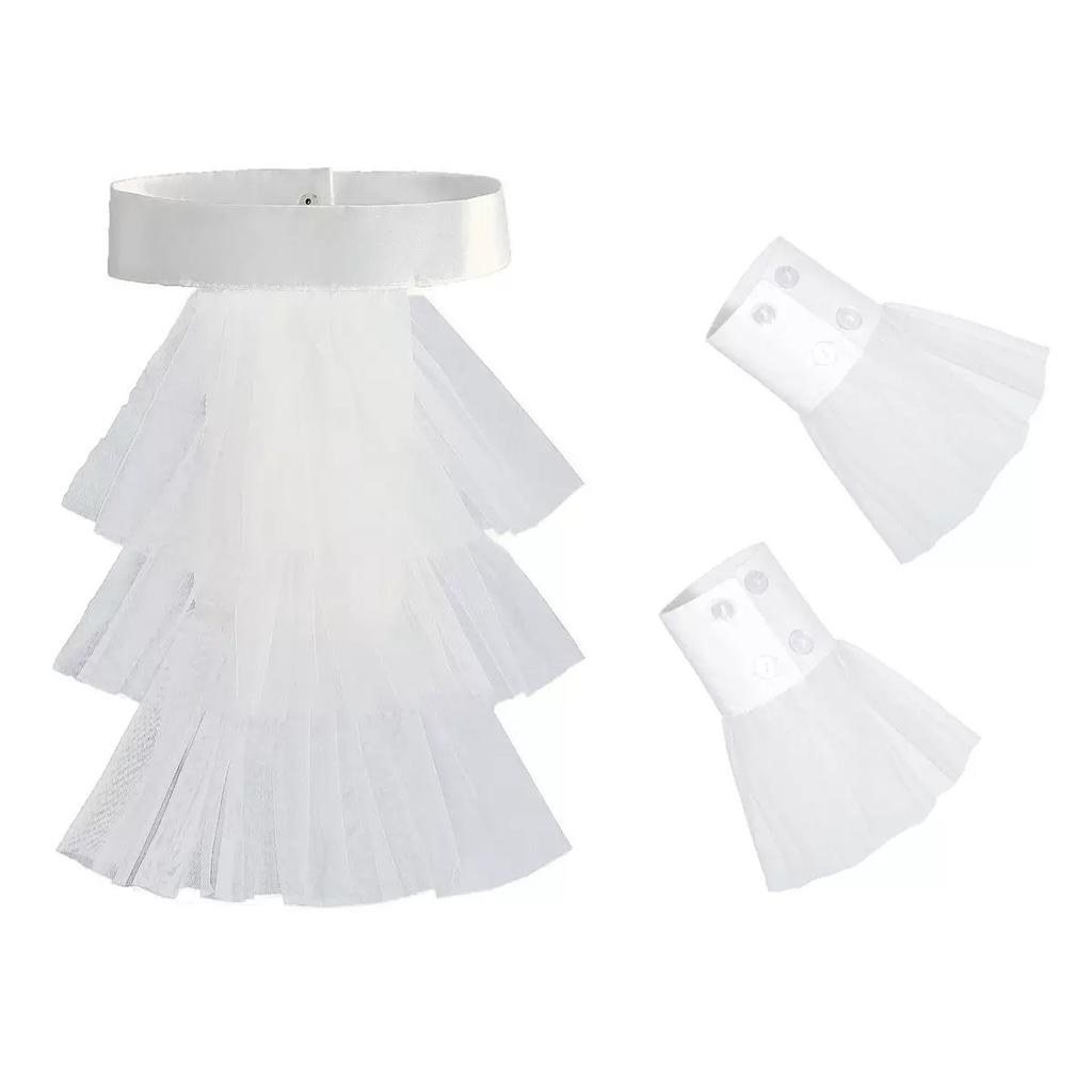 Women Lace Fake Collar Blouse Vintage Solid Detachable Shirt Collar False Blouse Top Women Clothes Accessories Costume Collar