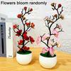 Bonsai Plum Plum Room Silk Decoration Artificial Plant Pot Flowers Tree Branches Blossoms Sakura Fake