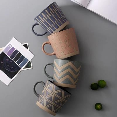 Nordic Coffe Керамическая чашка Пара чашек для воды Чашки для завтрака Фарфоровые кофейные чашки Ретро кружка для кофе Чайная утварь Кафе Посуда для напитков Бар