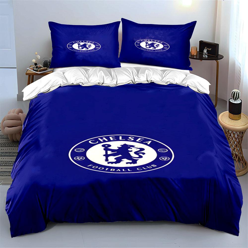 Blue bedding, Chelsea logo, lion. Bedding sets Duvet cover sets Duvet covers Pillowcases(1 * Duvet Cover 2 * Pillowcases without duvet insert)