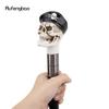 Белая смола Череп Шляпа Голова Трость для ходьбы Мода Декоративная стальная трость Джентльмен Элегантная Косплей трость Навершие Посох 94см