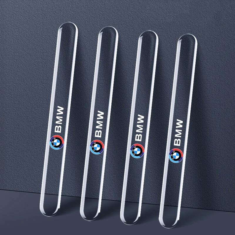 LJFJN1 4pcs Car Door Edge Protection Strips Anti Scratch Rearview Mirror Anti-collision Sticker For BMW 50th M X1 X3 X5 X6 X7 E30 E90