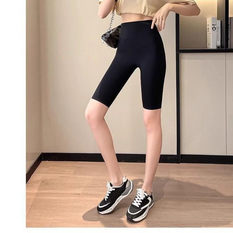 Womens High-Waisted Slim Fit Leggings Yoga Running Cycling Workout Thin Compression Shorts