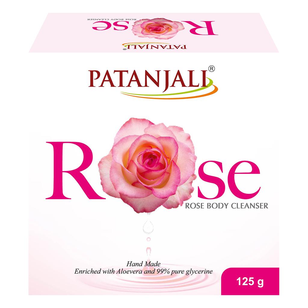 Patanjali Rose Body Cleanser, With Cleanse Gently, Soothes & Provide Soft And Supple Skin 125gm