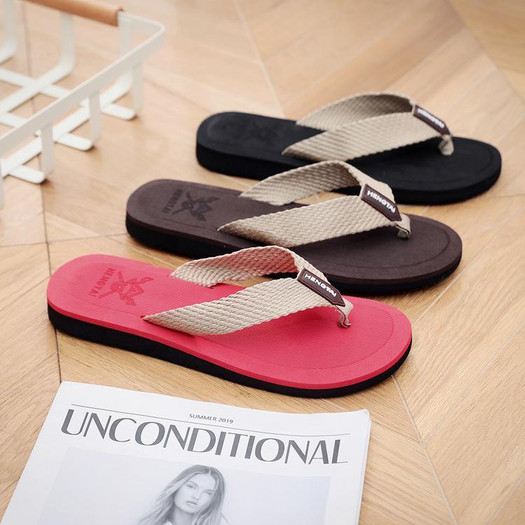 Новые нескользящие пляжные сандалии, модные повседневные тапочки больших размеров, мужские летние шлепанцы с рисунком оленя в елочку, мужские