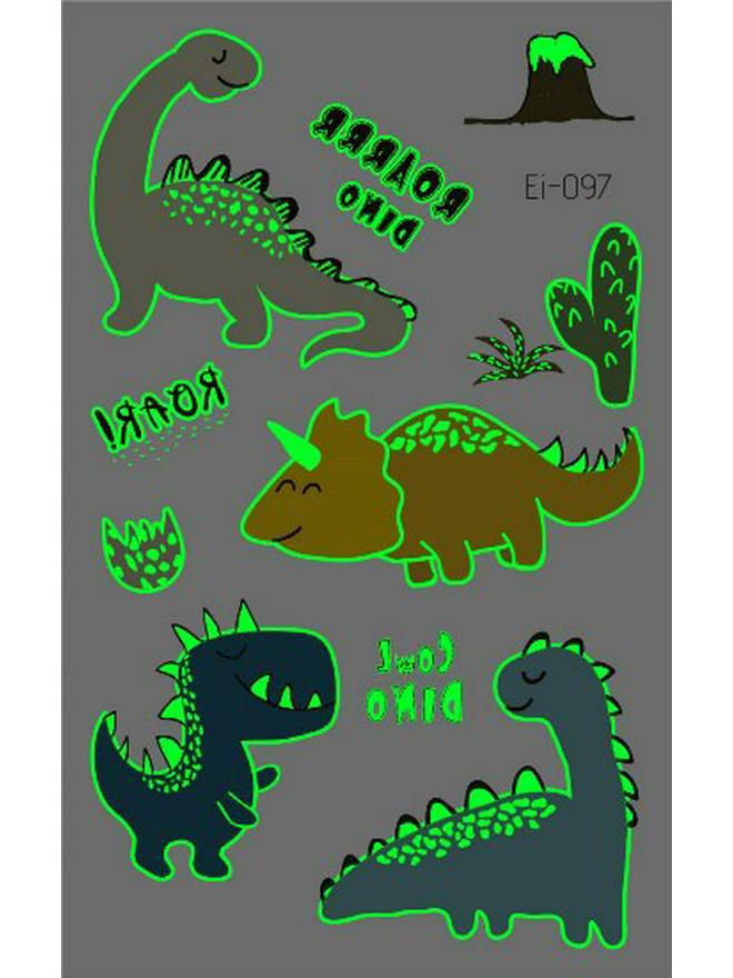 Светящиеся в темноте тату-наклейки динозавров для детей - Веселье для вечеринок и костюмов