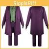 Batman The Dark Knight Joker Heath Ledger Cosplay Costume With Purple Jacket For Halloween Role Play