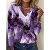 Autumn New Women's Marble Printed Casual Long Sleeved T-shirt Top