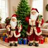 Yousheng Christmas Santa Figurine Standing Santa Claus Figure with Gifts Bag And Present Box Christmas Decoration for Holiday Party Home Decor