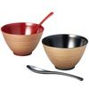 Masano Gold Brush Bowl Pair and Spoon Red and Black Multi-Purpose Set,