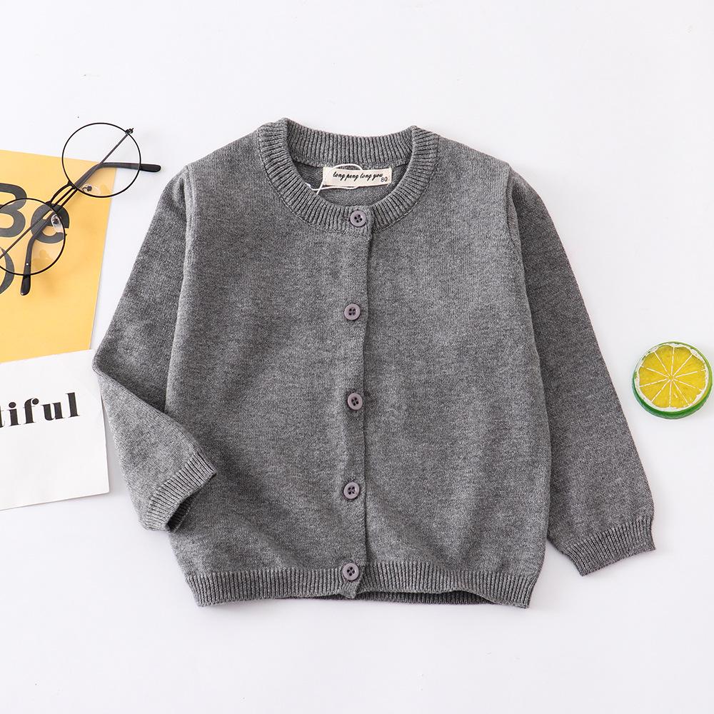 Baby Clothes Boys Cardigan Soft Cotton White Black Gray Light Blue Toddler Girls Sweaters Kids Cardigans