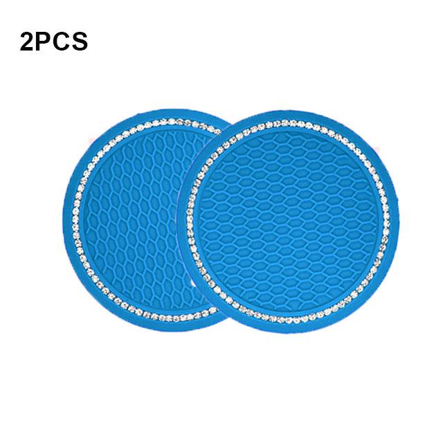 Car Non-slip Water Cup Pad Diamond Rhinestone Bling Decoration Auto Interior Cup Bottle Anti-skid Rubber Mat Car Accessories