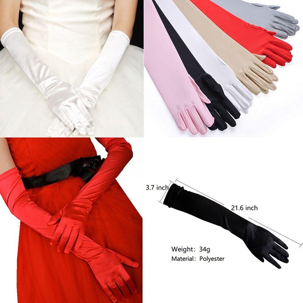 Ladies Parties Sunscreen Performance Satin Finger glove Driving Gloves Long Gloves Prom Gloves