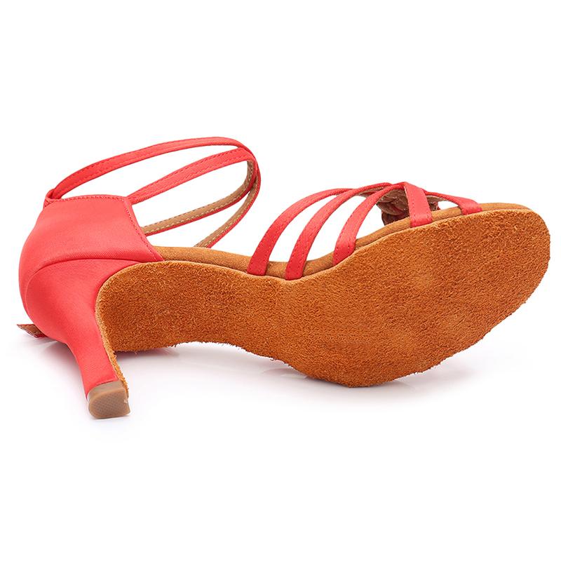 Professional Women Latin Dance Shoes Salsa Ballroom Dancing Shoes Indoor Middle Heel 7cm
