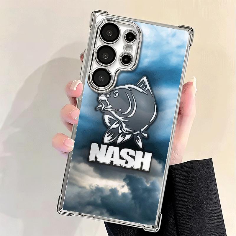Nash Fishing Fish Mark Plating Phone Case For Samsung Galaxy S24 S25 FE S26 Edge S23 Ultra S22 S21 Plus S20 Anti-Fall Airabag Co