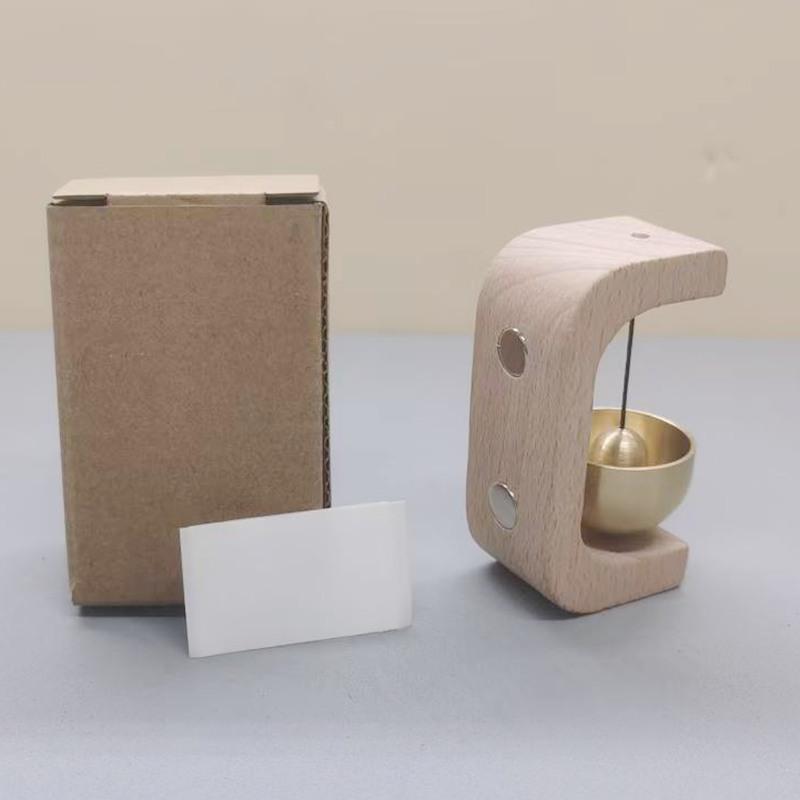 Магнитный деревянный дверной звонок в стиле дофамин: Вдохновленная китайской культурой подвеска-колокольчик для входов в магазины