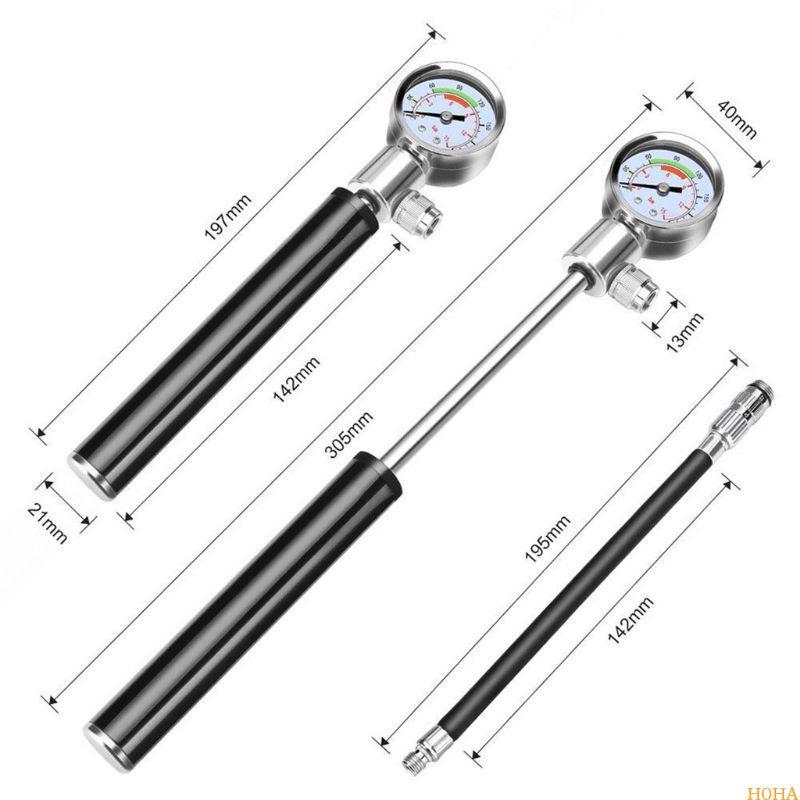 N0HA Bike Pump Mini Portable Foot Pump with Pressure Gauge Pump