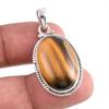 Подарочный кулон ручной работы из твердого серебра 925 пробы с натуральным тигровым глазом, 1,50 дюйма e3n58